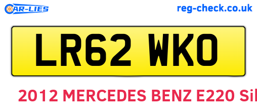 LR62WKO are the vehicle registration plates.