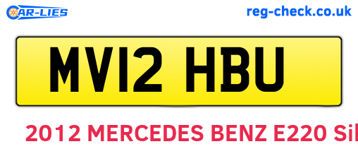MV12HBU are the vehicle registration plates.