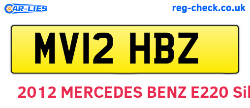 MV12HBZ are the vehicle registration plates.