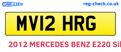 MV12HRG are the vehicle registration plates.