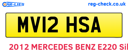 MV12HSA are the vehicle registration plates.