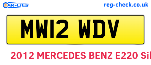 MW12WDV are the vehicle registration plates.