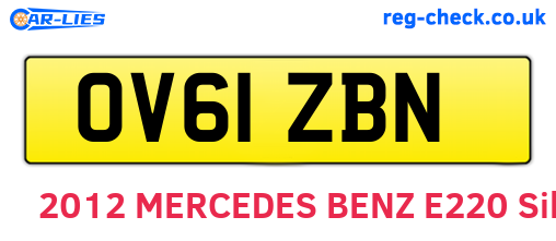OV61ZBN are the vehicle registration plates.