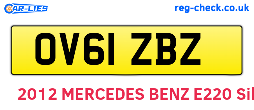 OV61ZBZ are the vehicle registration plates.
