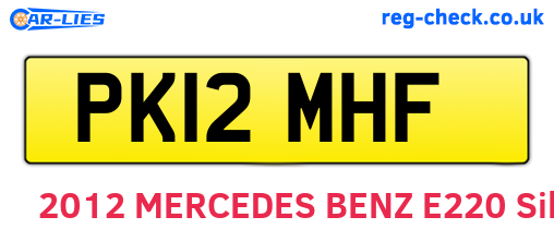 PK12MHF are the vehicle registration plates.