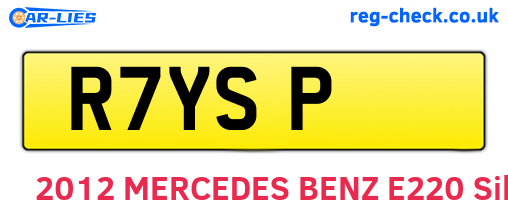 R7YSP are the vehicle registration plates.