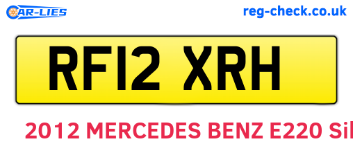 RF12XRH are the vehicle registration plates.