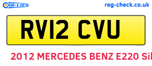 RV12CVU are the vehicle registration plates.