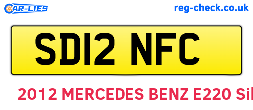 SD12NFC are the vehicle registration plates.