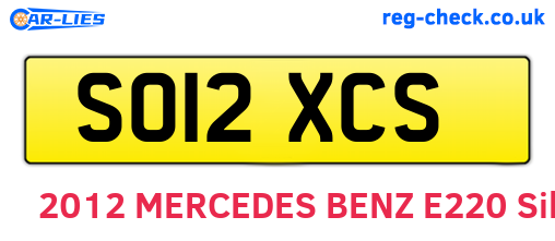 SO12XCS are the vehicle registration plates.