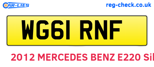 WG61RNF are the vehicle registration plates.
