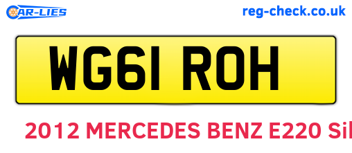 WG61ROH are the vehicle registration plates.