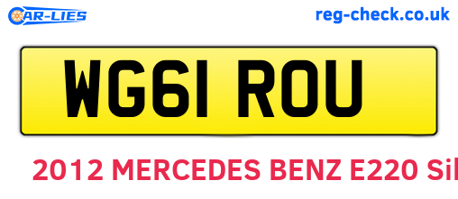 WG61ROU are the vehicle registration plates.
