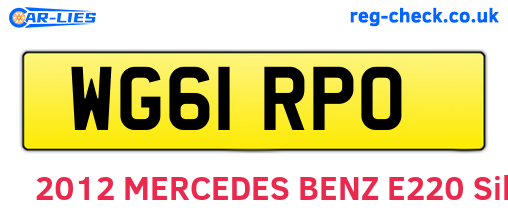 WG61RPO are the vehicle registration plates.