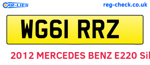 WG61RRZ are the vehicle registration plates.