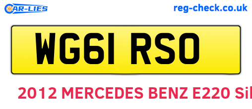 WG61RSO are the vehicle registration plates.