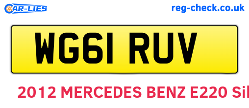 WG61RUV are the vehicle registration plates.