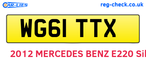WG61TTX are the vehicle registration plates.