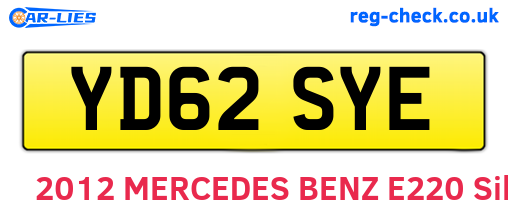 YD62SYE are the vehicle registration plates.