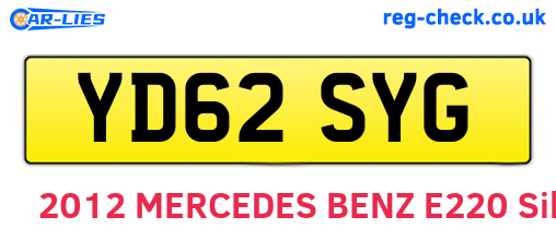 YD62SYG are the vehicle registration plates.