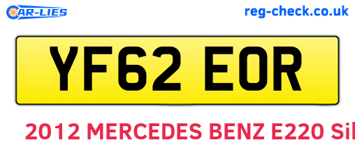 YF62EOR are the vehicle registration plates.