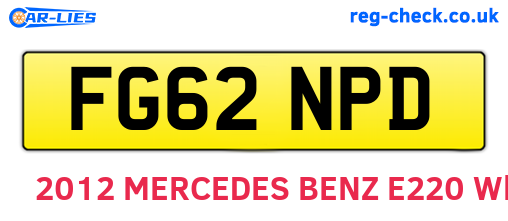 FG62NPD are the vehicle registration plates.