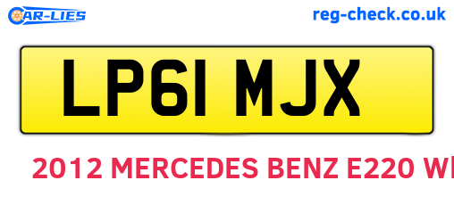 LP61MJX are the vehicle registration plates.