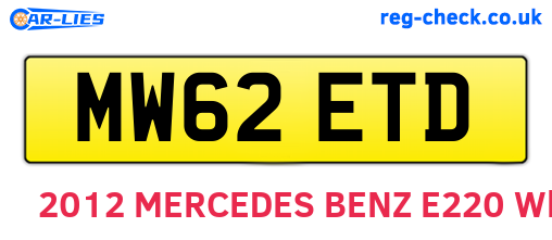 MW62ETD are the vehicle registration plates.