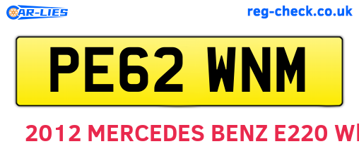 PE62WNM are the vehicle registration plates.