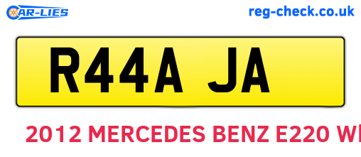 R44AJA are the vehicle registration plates.