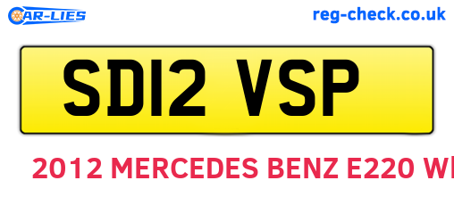 SD12VSP are the vehicle registration plates.