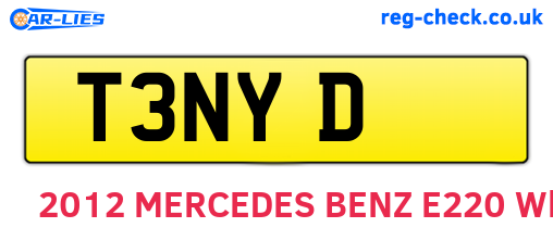 T3NYD are the vehicle registration plates.