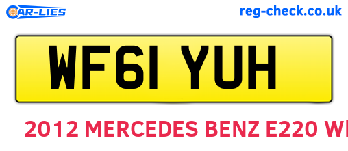 WF61YUH are the vehicle registration plates.
