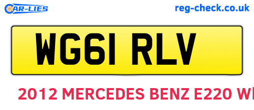 WG61RLV are the vehicle registration plates.