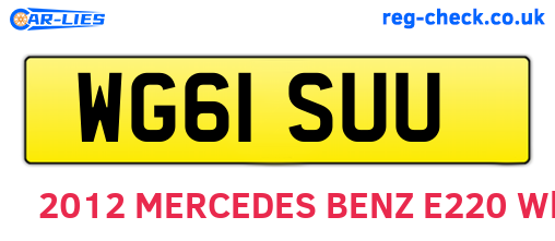 WG61SUU are the vehicle registration plates.
