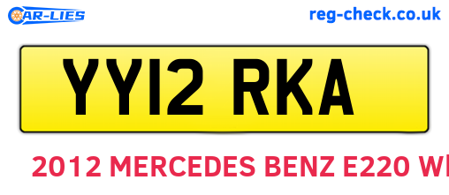 YY12RKA are the vehicle registration plates.