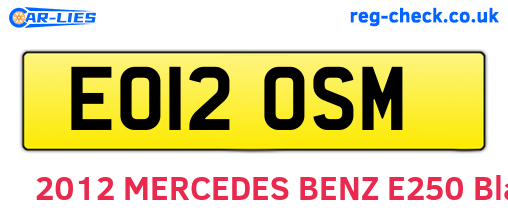 EO12OSM are the vehicle registration plates.