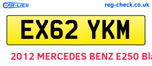 EX62YKM are the vehicle registration plates.