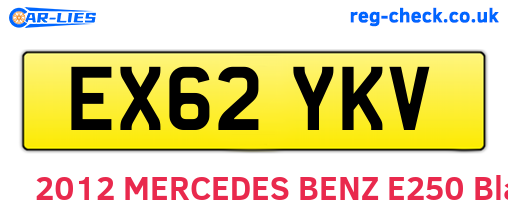 EX62YKV are the vehicle registration plates.