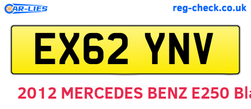EX62YNV are the vehicle registration plates.