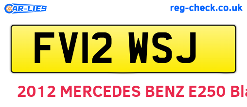 FV12WSJ are the vehicle registration plates.