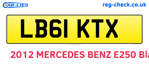LB61KTX are the vehicle registration plates.
