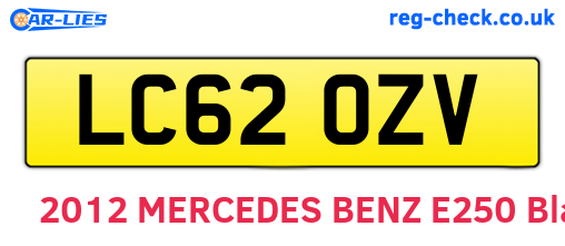 LC62OZV are the vehicle registration plates.