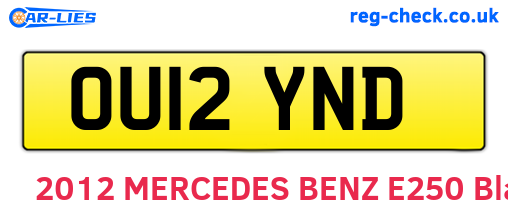 OU12YND are the vehicle registration plates.