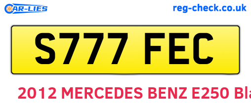 S777FEC are the vehicle registration plates.