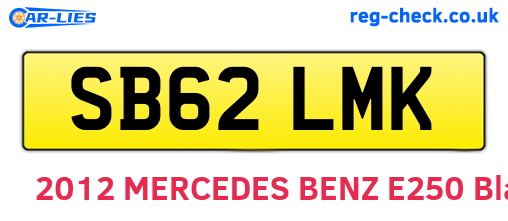 SB62LMK are the vehicle registration plates.