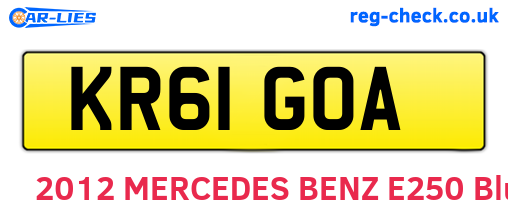 KR61GOA are the vehicle registration plates.