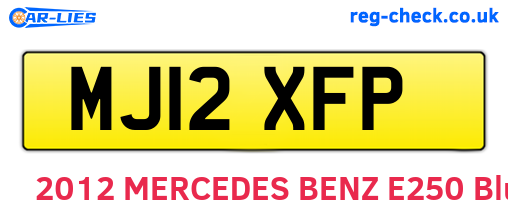MJ12XFP are the vehicle registration plates.