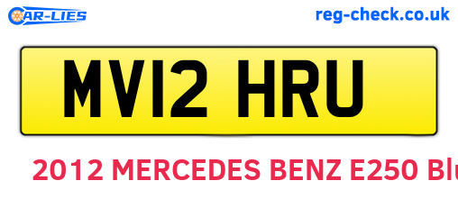 MV12HRU are the vehicle registration plates.