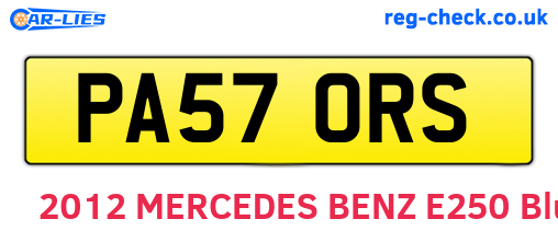 PA57ORS are the vehicle registration plates.